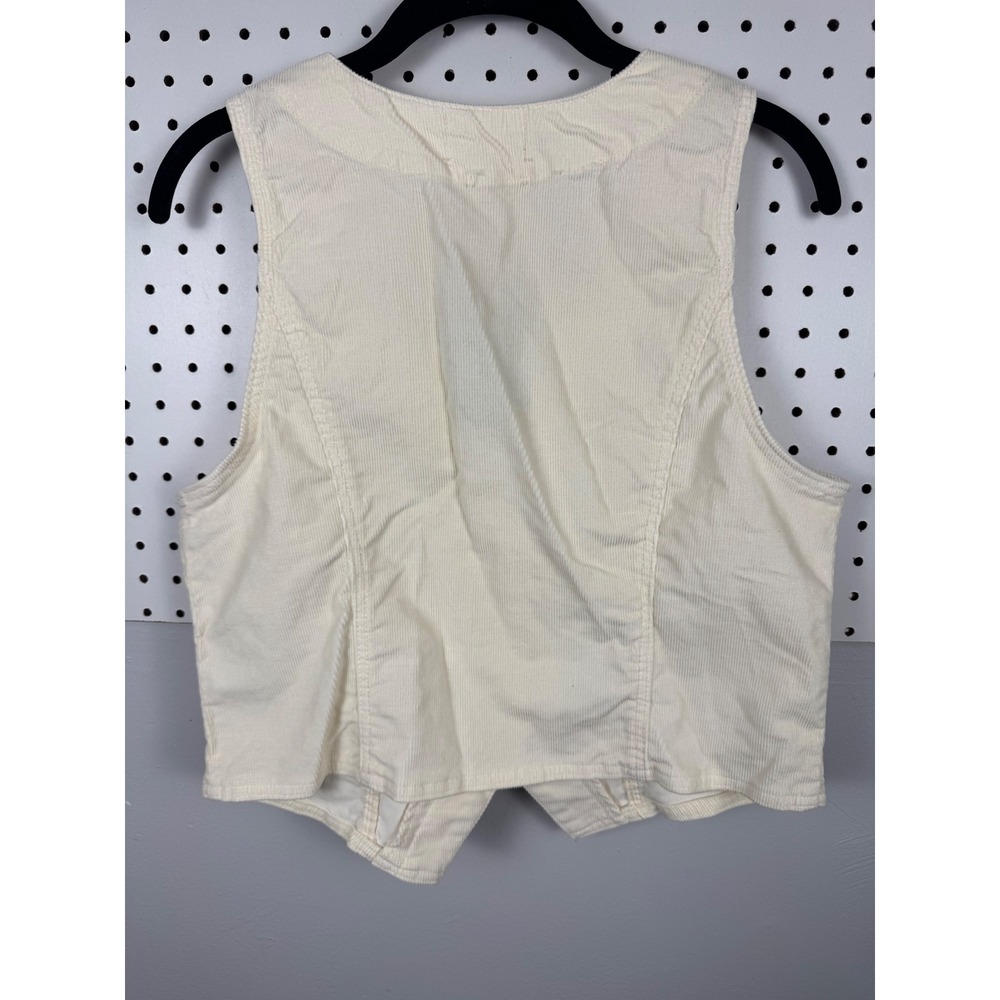 Universal Thread Cream Corduroy Button Front Vest Cream MRM9YL Size M NEW - Picture 3 of 6